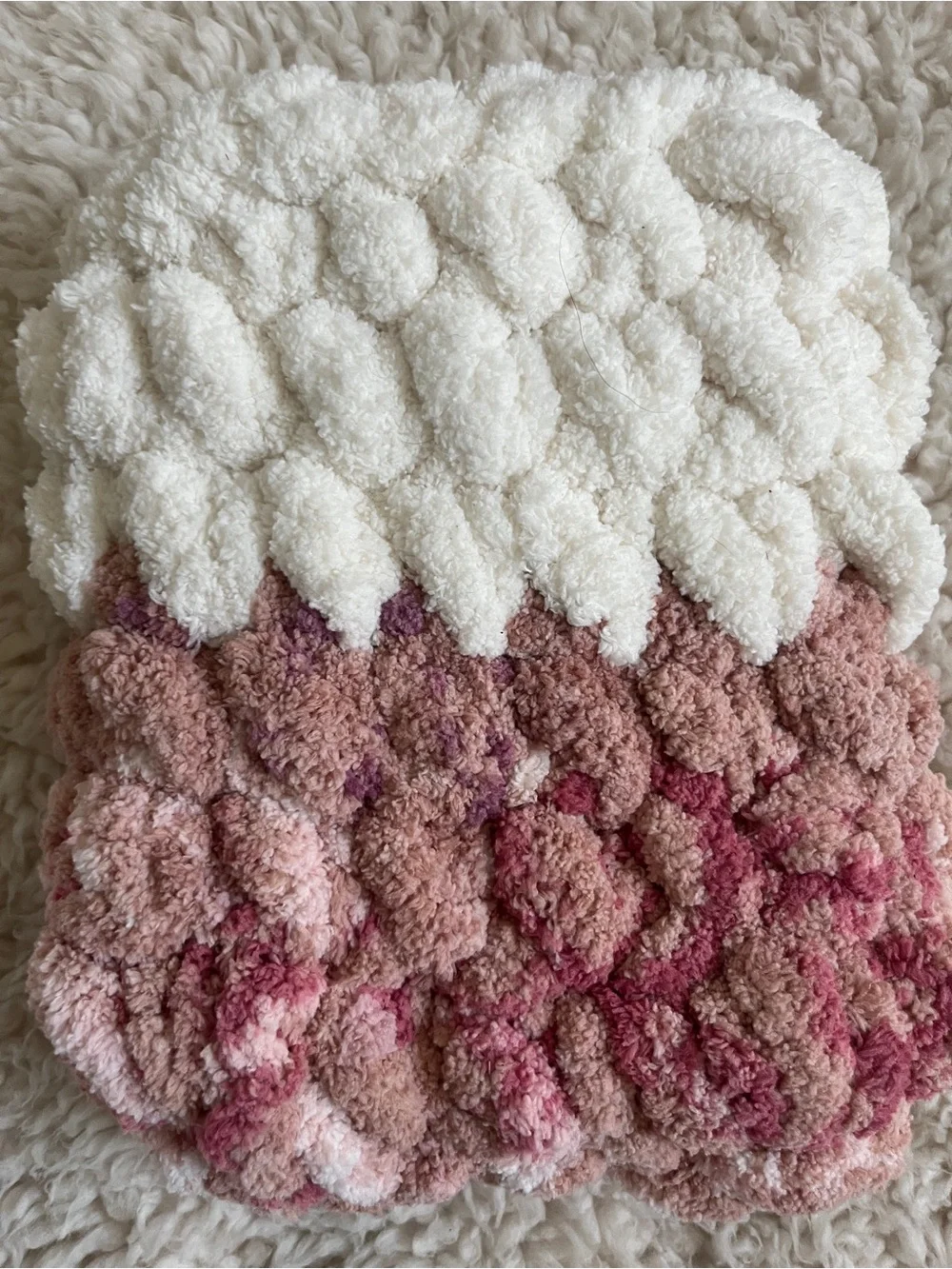 Chunky Two-Tone Cozy Kindle Sleeve - Cream & Dusty Rose